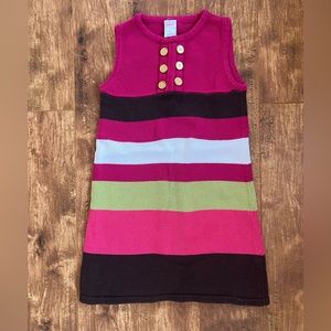 Gymboree striped multicolored knitted dress with bottons size 5/6